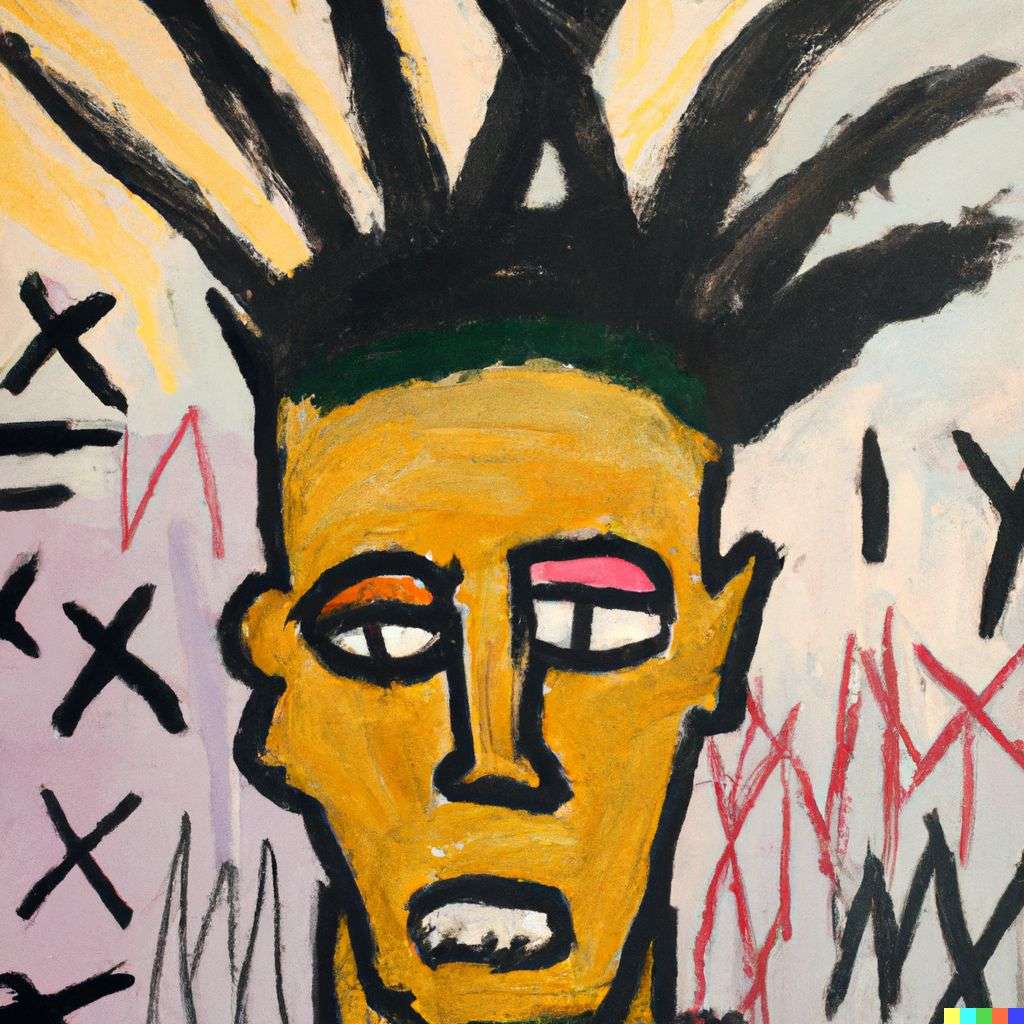 a representation of anxiety, painting by Jean-Michel Basquiat